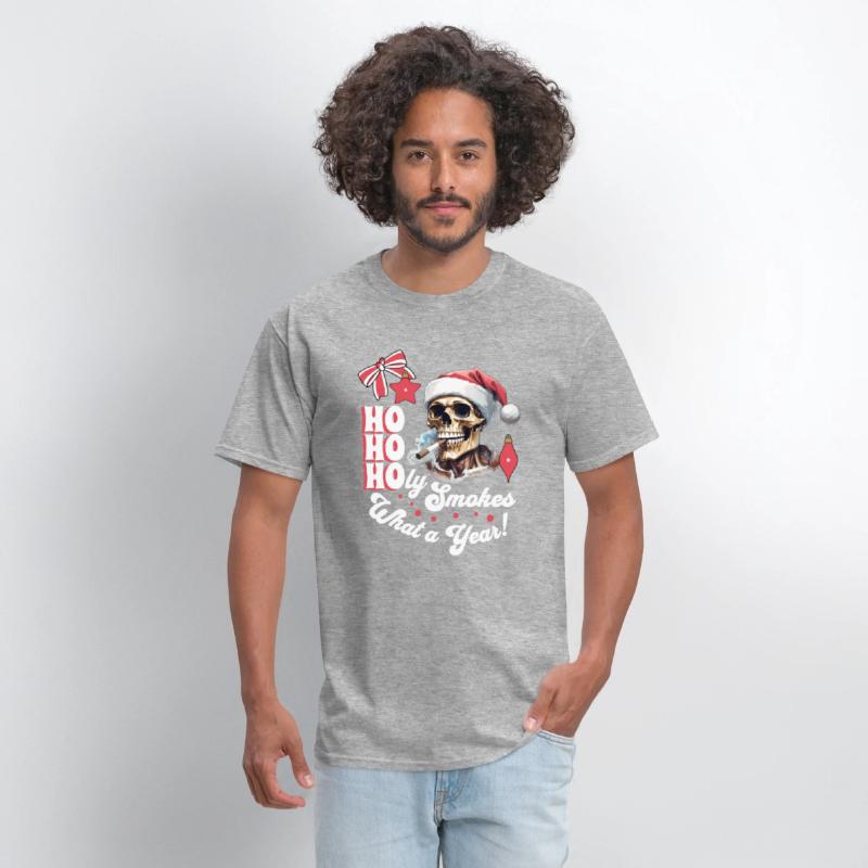 Funny Skeleton Christmas Design, Ho Ho Holy Smokes