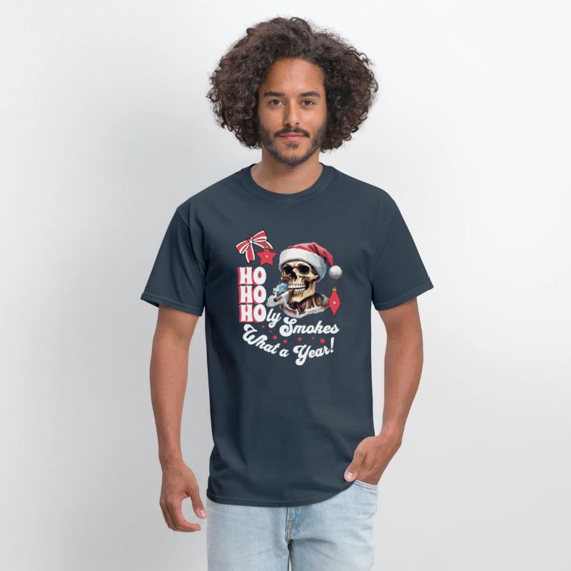 Funny Skeleton Christmas Design, Ho Ho Holy Smokes
