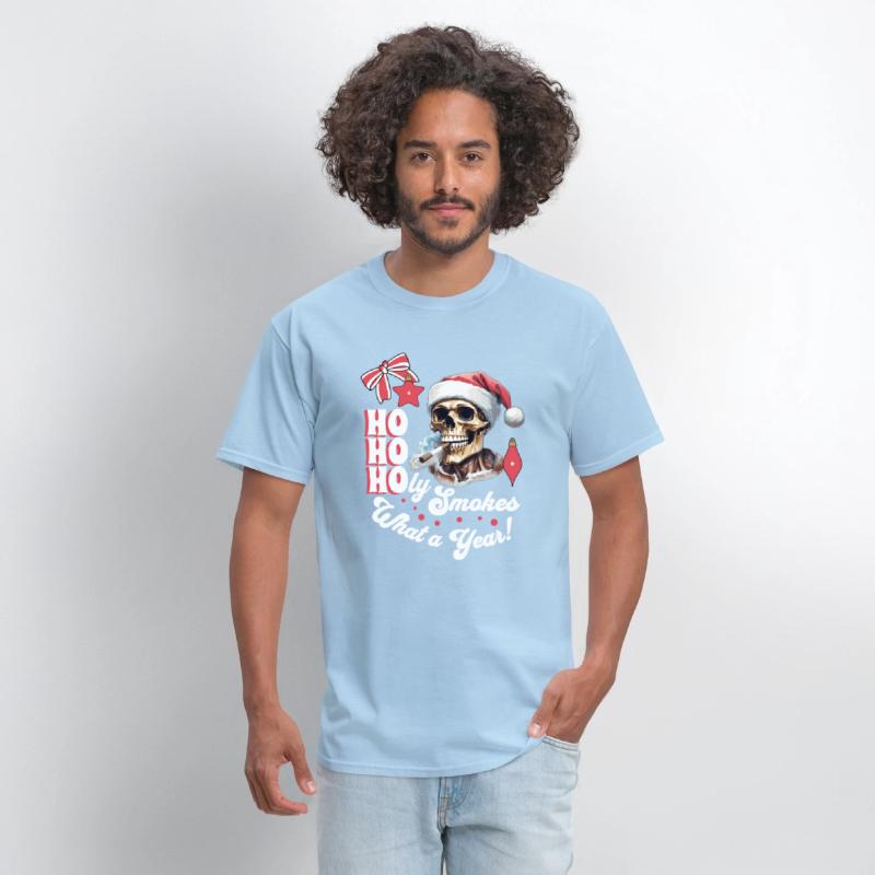Funny Skeleton Christmas Design, Ho Ho Holy Smokes