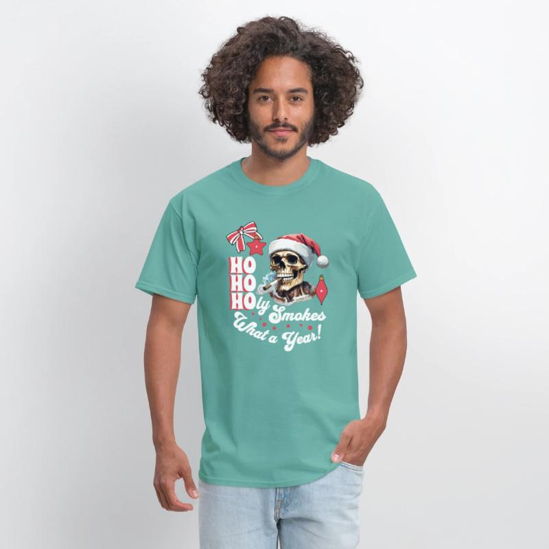 Funny Skeleton Christmas Design, Ho Ho Holy Smokes