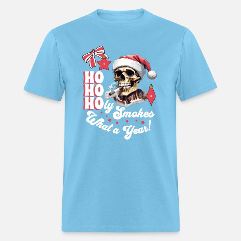 Funny Skeleton Christmas Design, Ho Ho Holy Smokes
