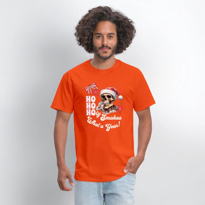 Funny Skeleton Christmas Design, Ho Ho Holy Smokes