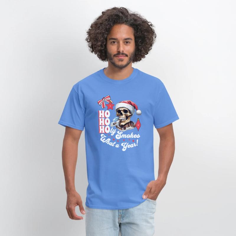 Funny Skeleton Christmas Design, Ho Ho Holy Smokes