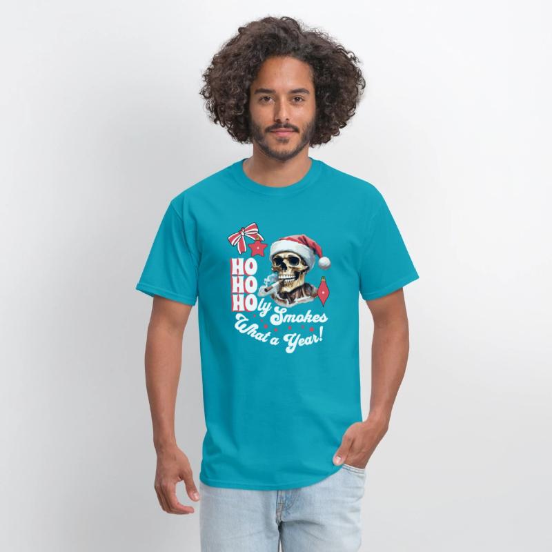 Funny Skeleton Christmas Design, Ho Ho Holy Smokes
