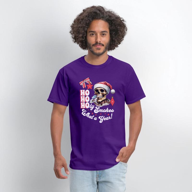 Funny Skeleton Christmas Design, Ho Ho Holy Smokes