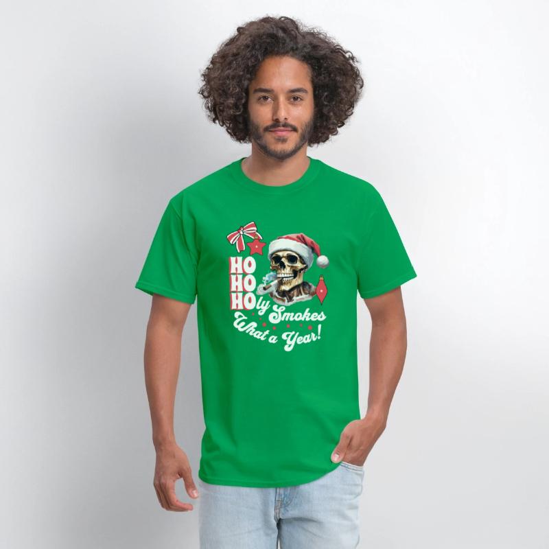 Funny Skeleton Christmas Design, Ho Ho Holy Smokes