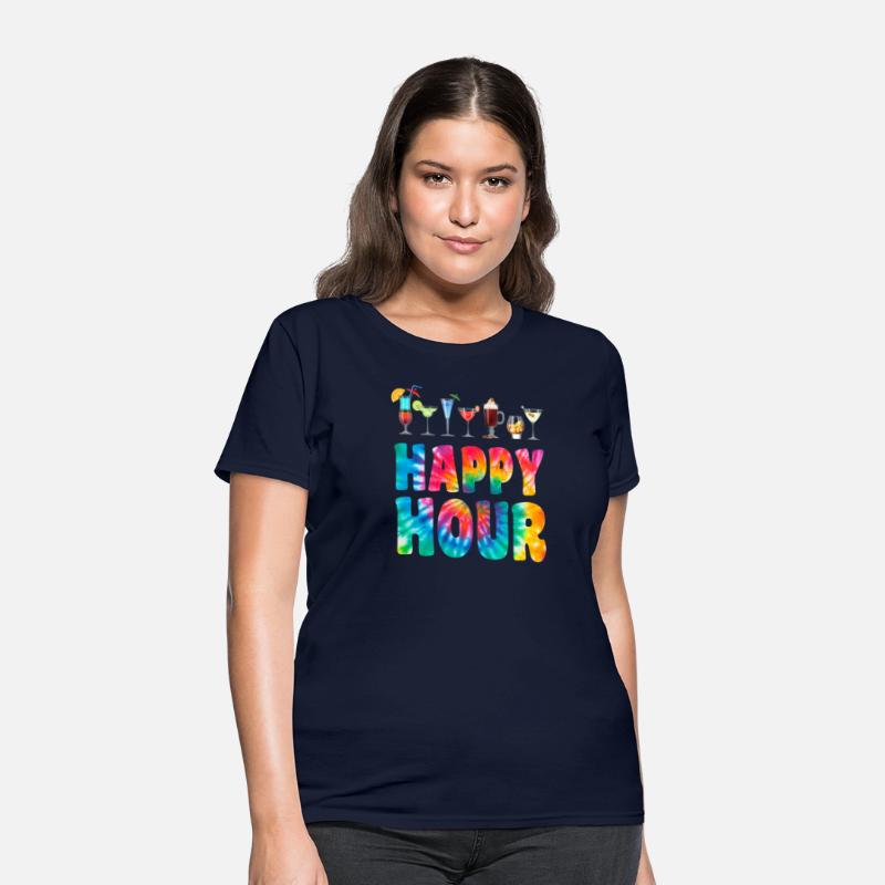 Funny Tie Dye Happy Hour Cocktail Glass Drinks Bar