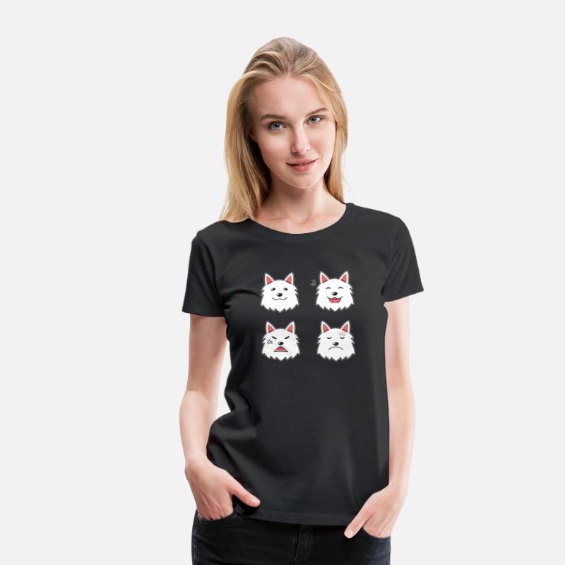 Funny White Dog Cartoon Faces