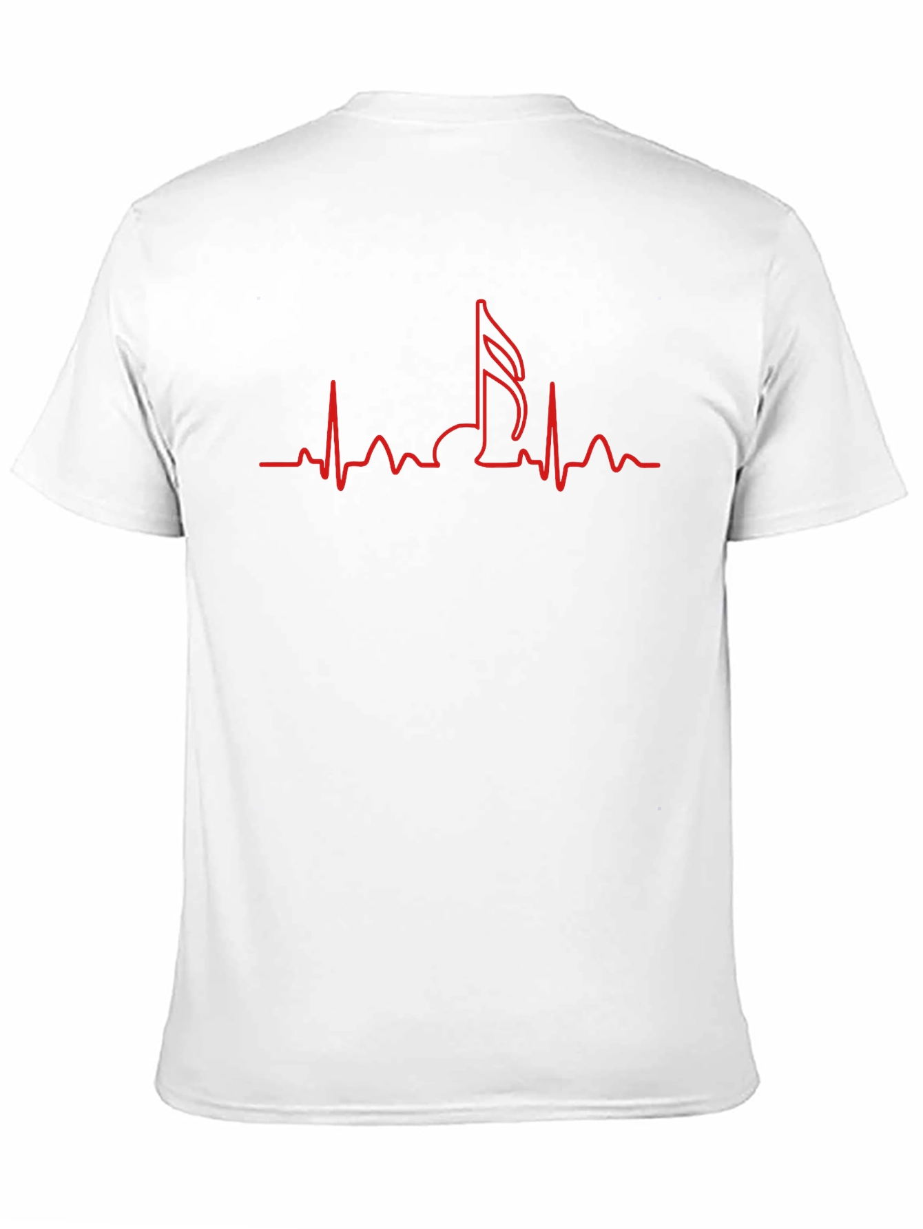 Music Note Heartbeat T-Shirt - Black