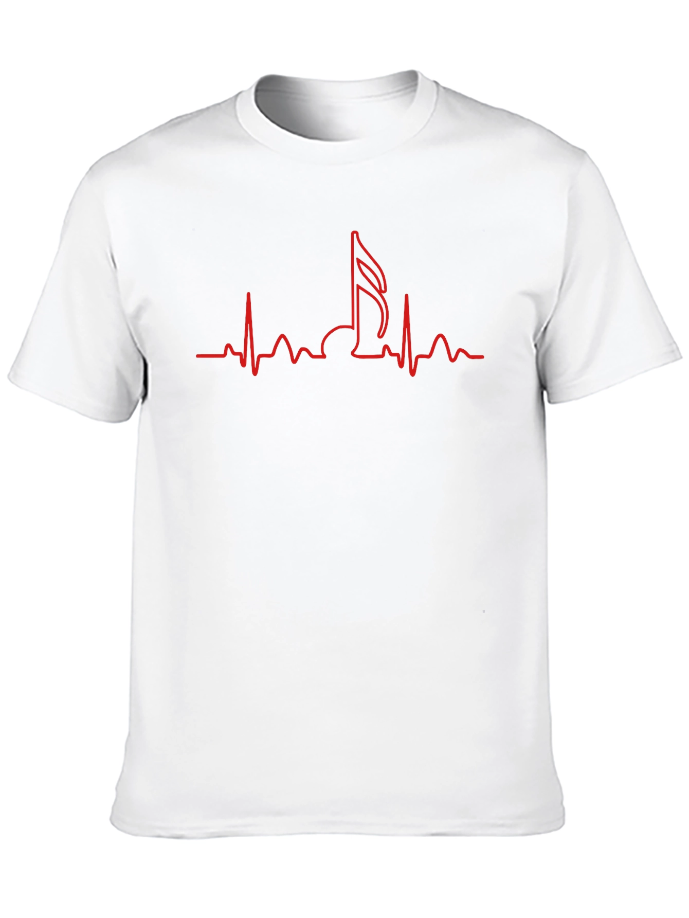 Music Note Heartbeat T-Shirt - Black