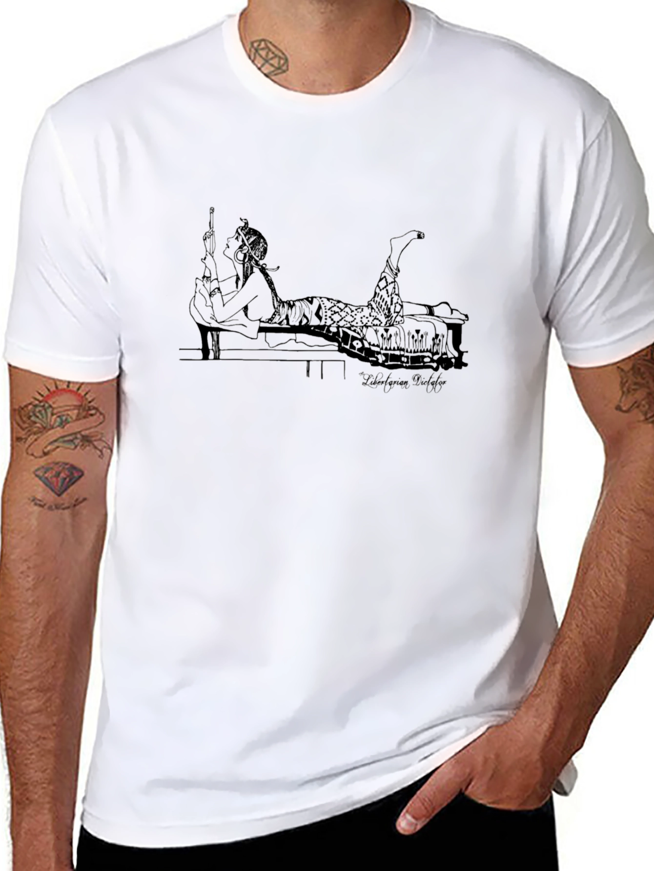 Graphic Black Tee: Jazzy Relaxation
