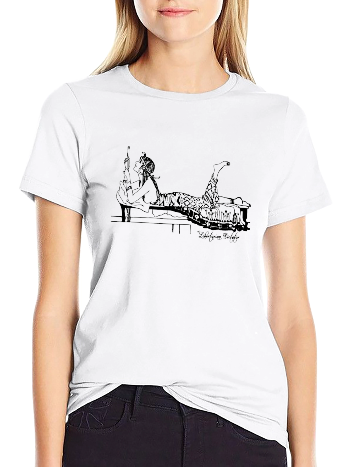 Graphic Black Tee: Jazzy Relaxation