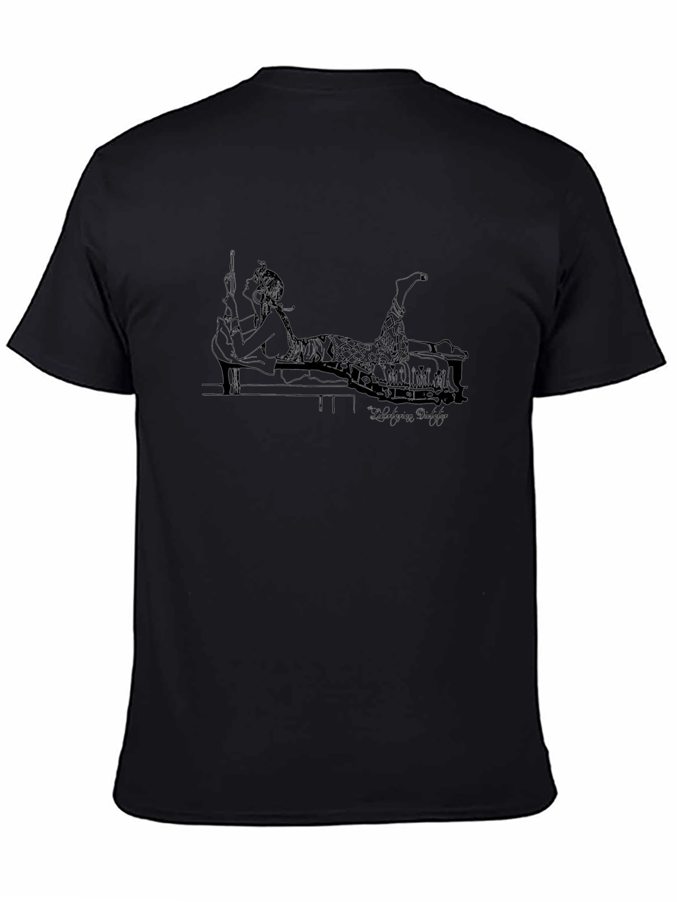 Graphic Black Tee: Jazzy Relaxation