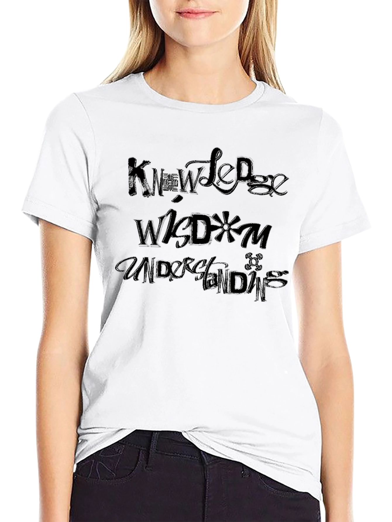 Knowledge Wisdom and Understanding Black T-Shirt