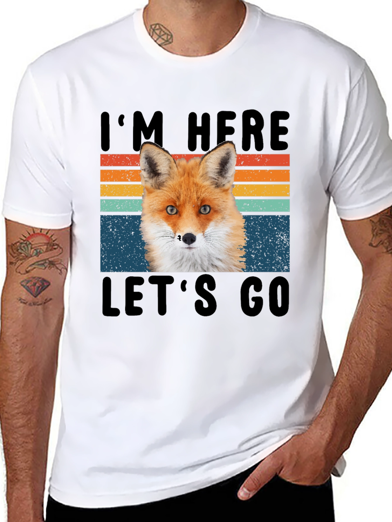 Fox Im Here Lets Go Graphic T-Shirt