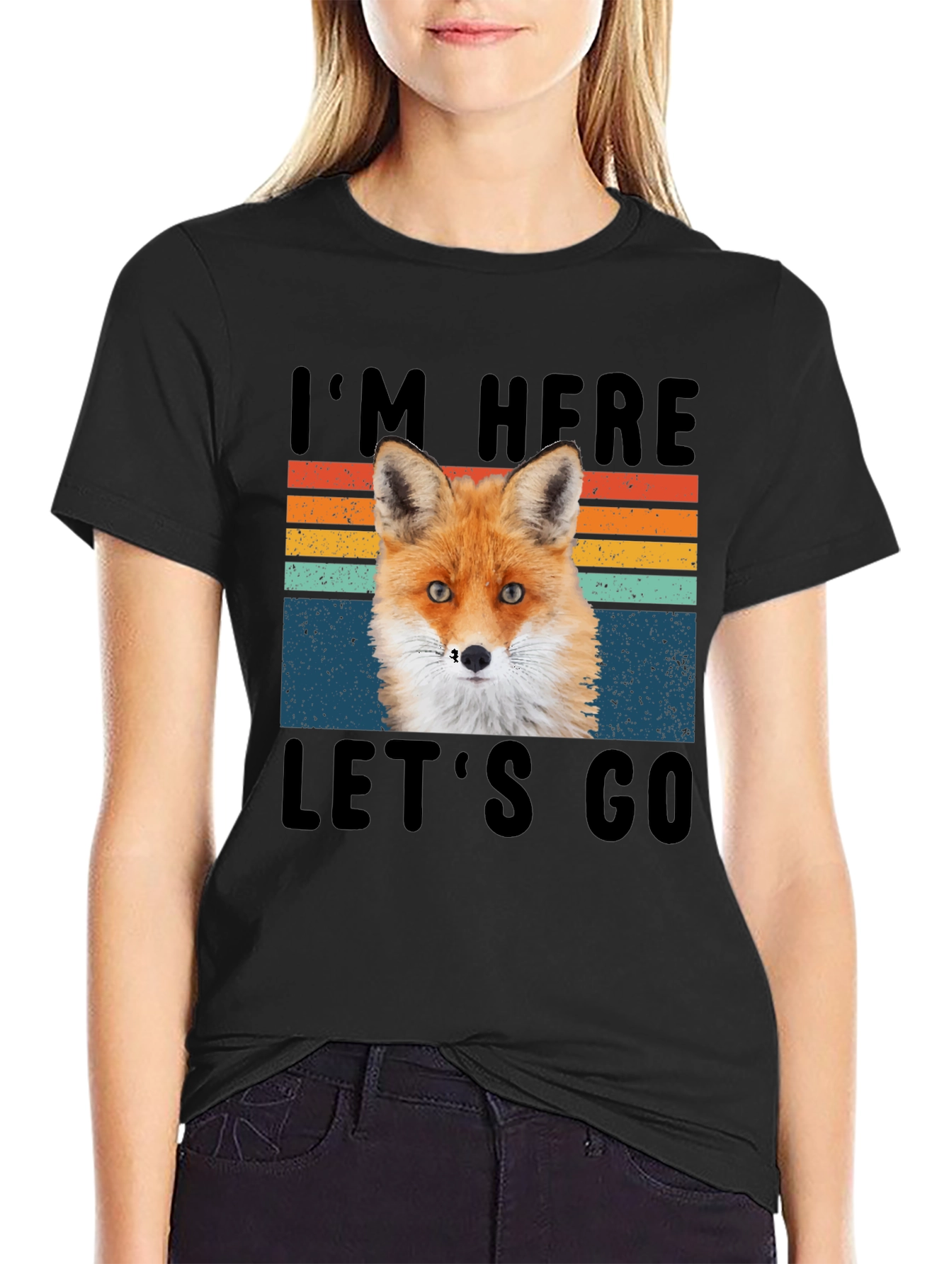 Fox Im Here Lets Go Graphic T-Shirt