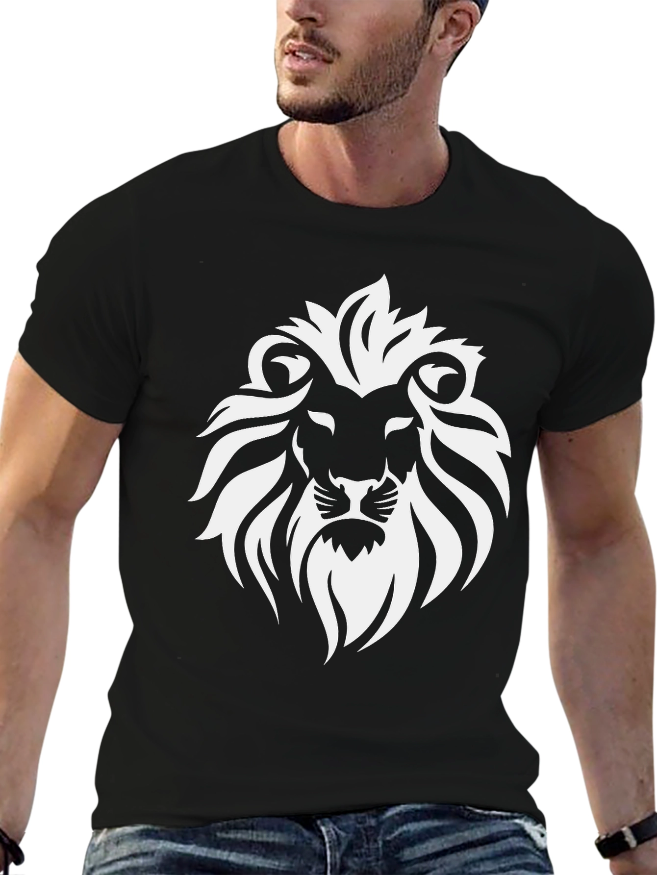 Lion Graphic Black T-Shirt