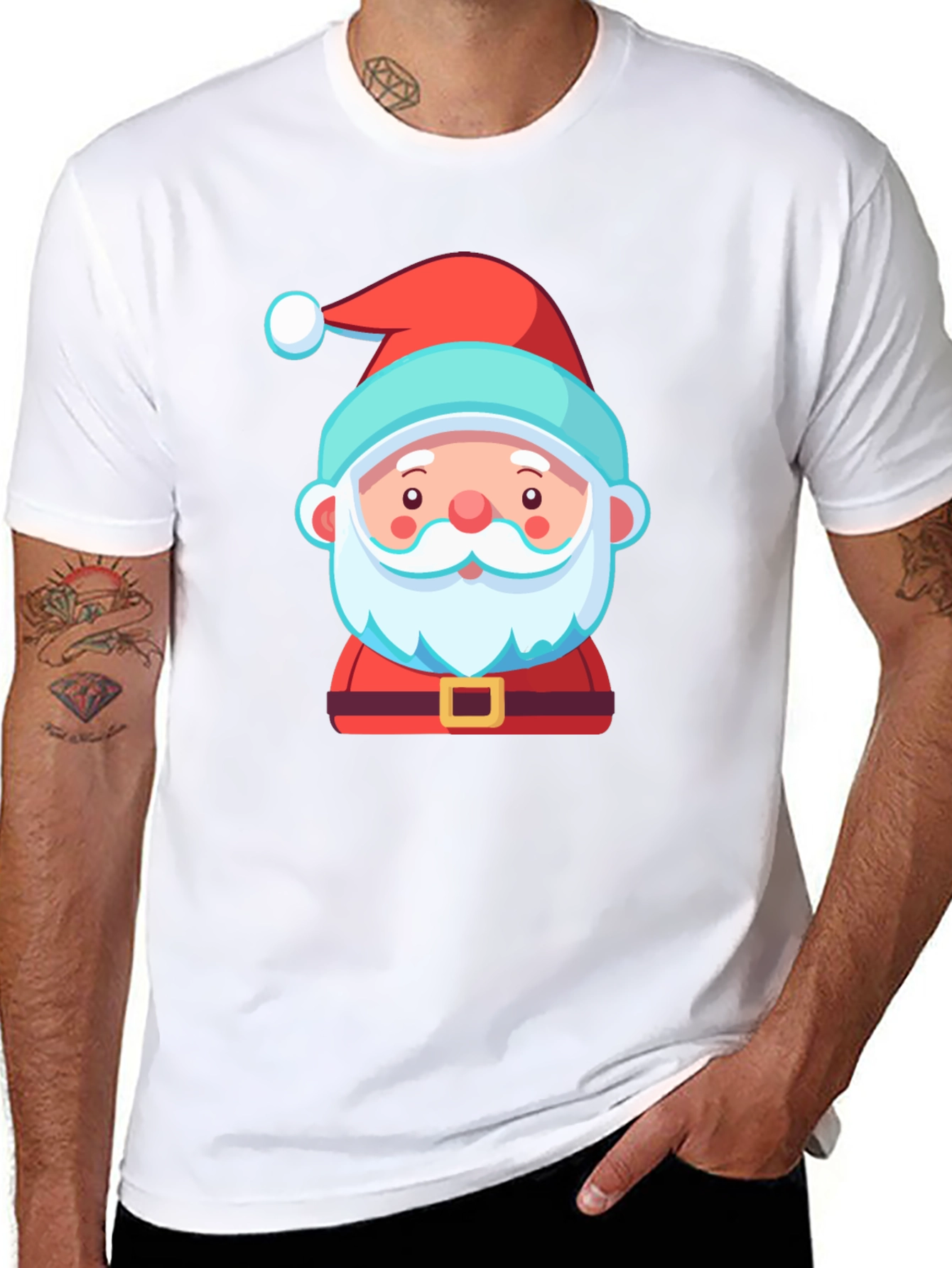 Santa Graphic Tee - Festive Holiday T-Shirt