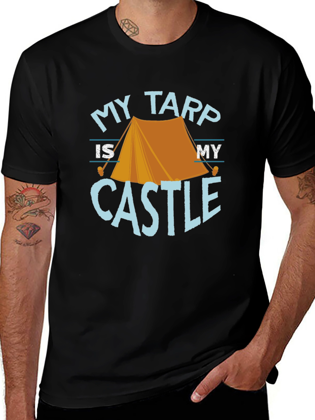 My Tarp Is My Castle Camping Graphic Tee