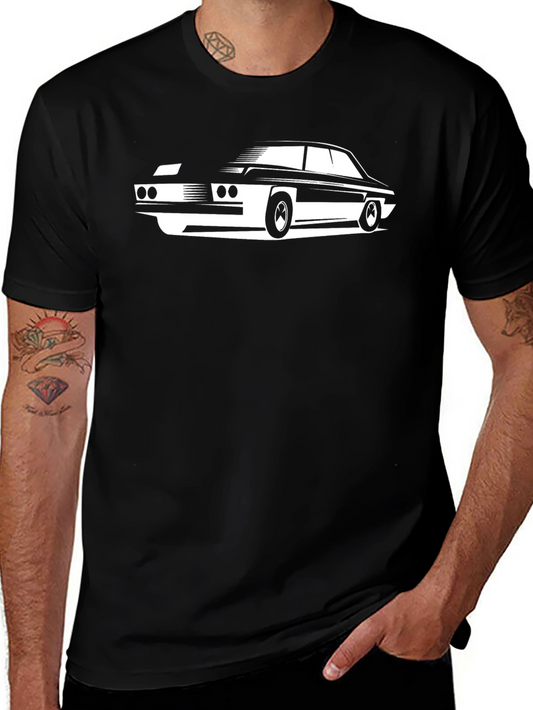 Classic Car Graphic Tee - Black Cotton T-Shirt