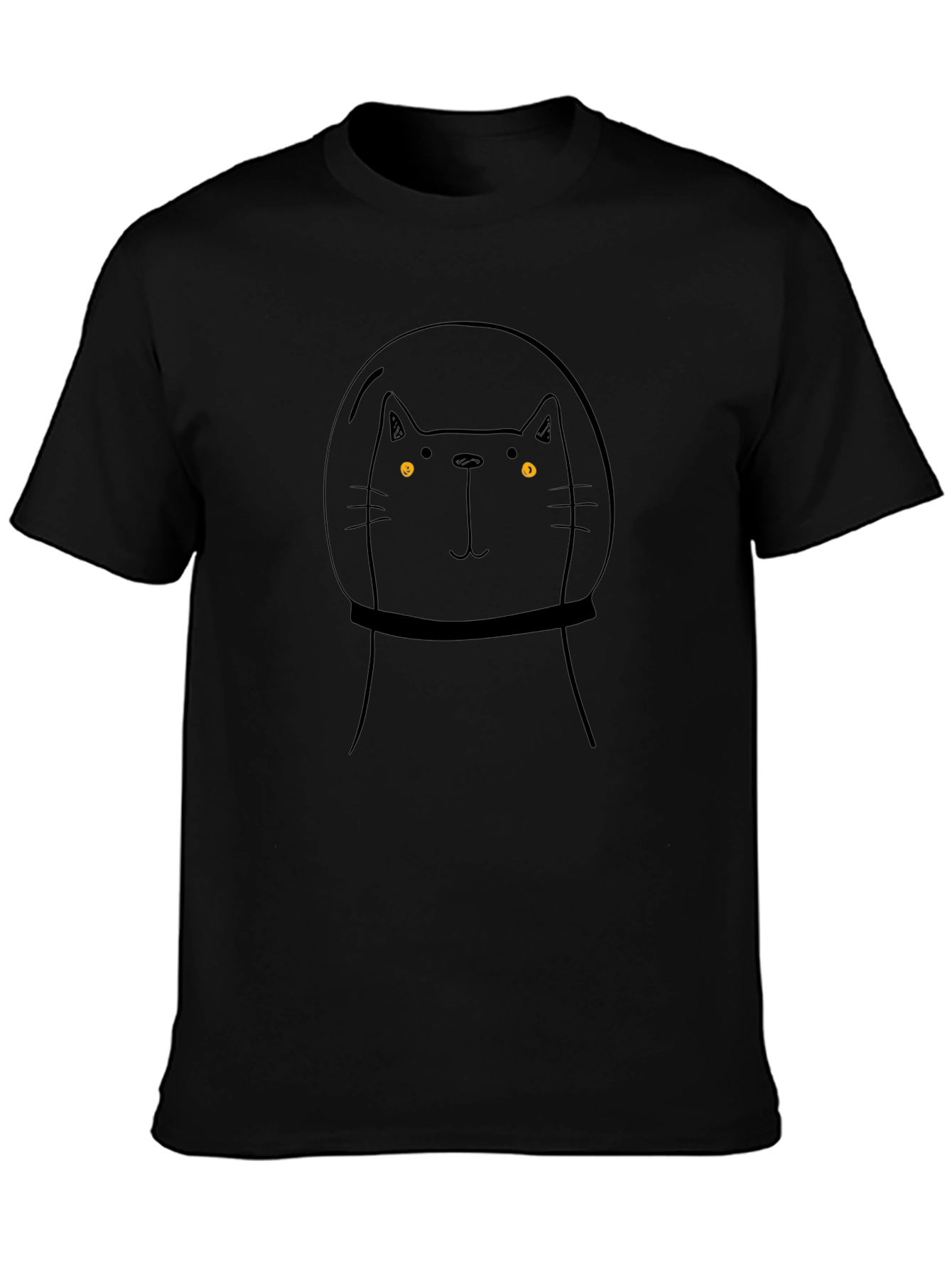 Cat Astronaut Black T-Shirt