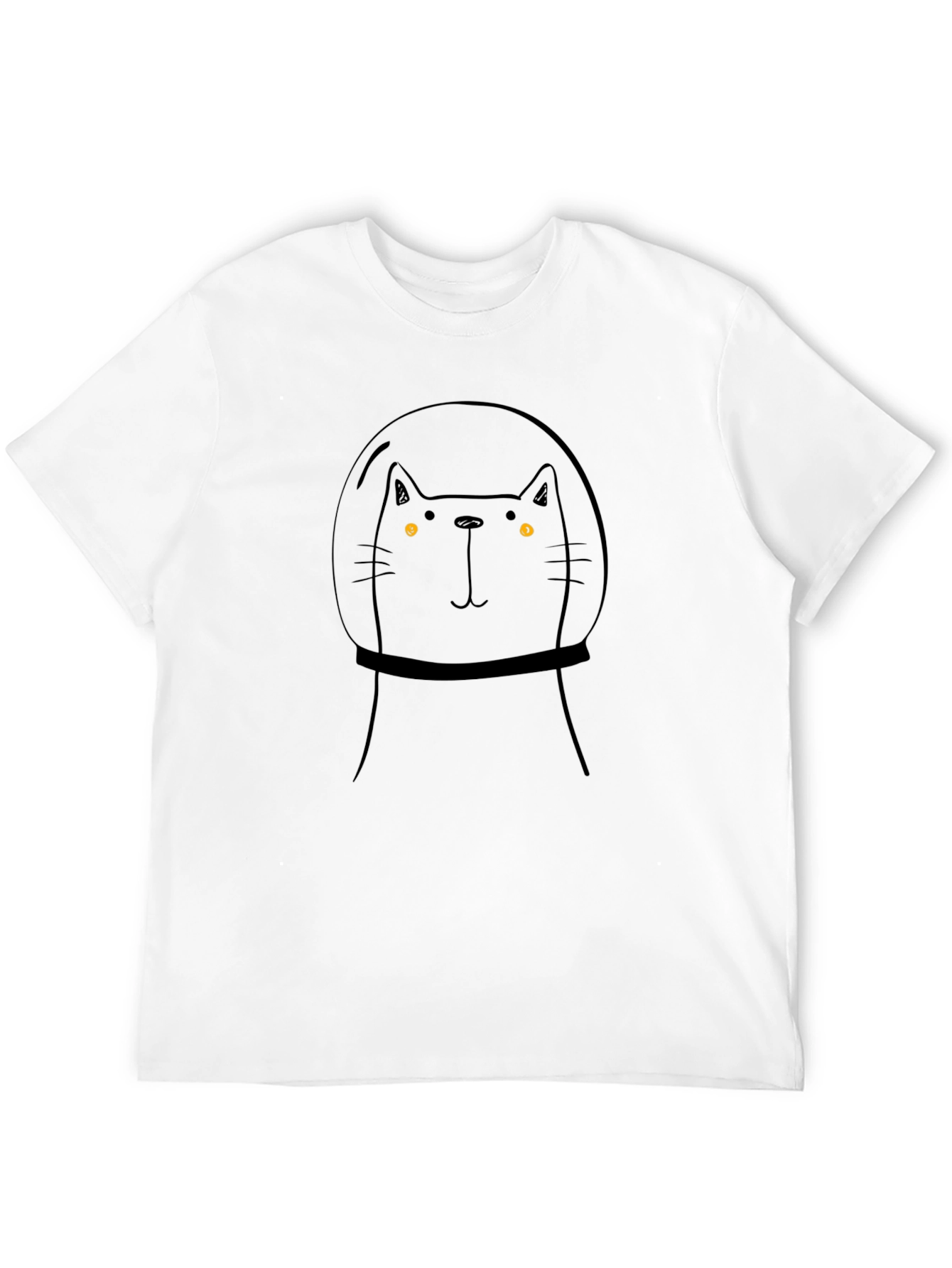 Cat Astronaut Black T-Shirt