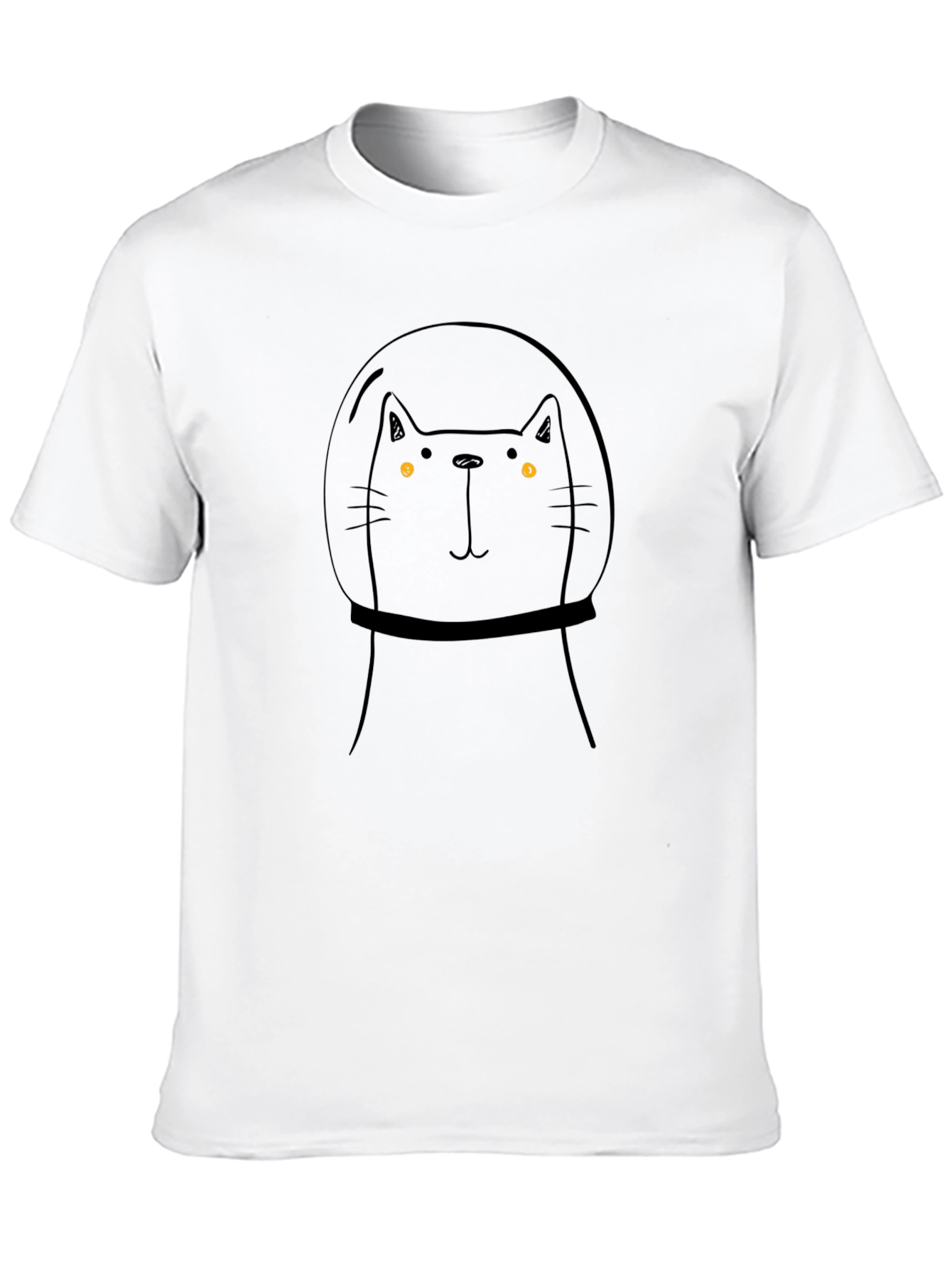 Cat Astronaut Black T-Shirt