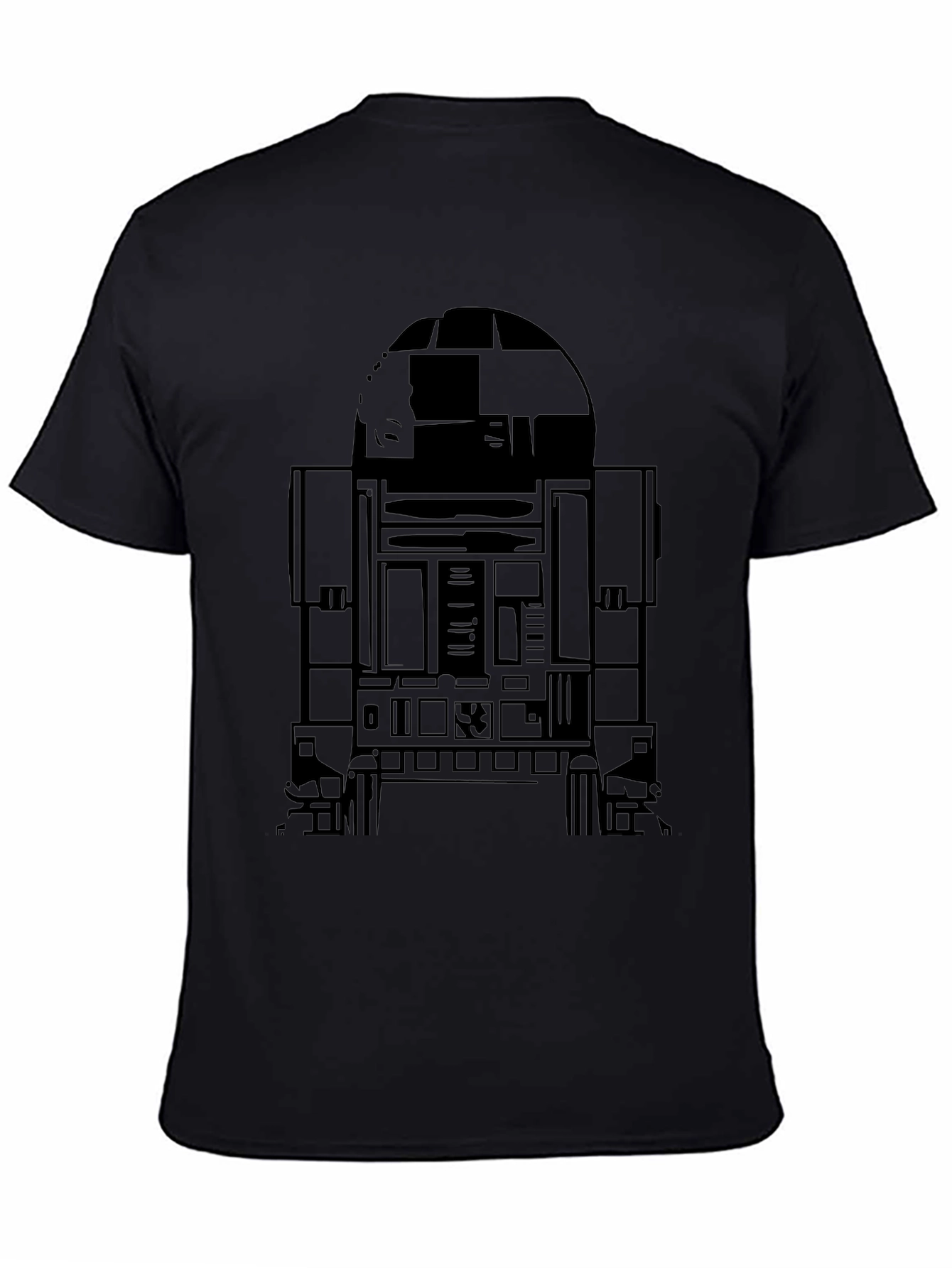 R2-D2 Graphic Print Black T-Shirt