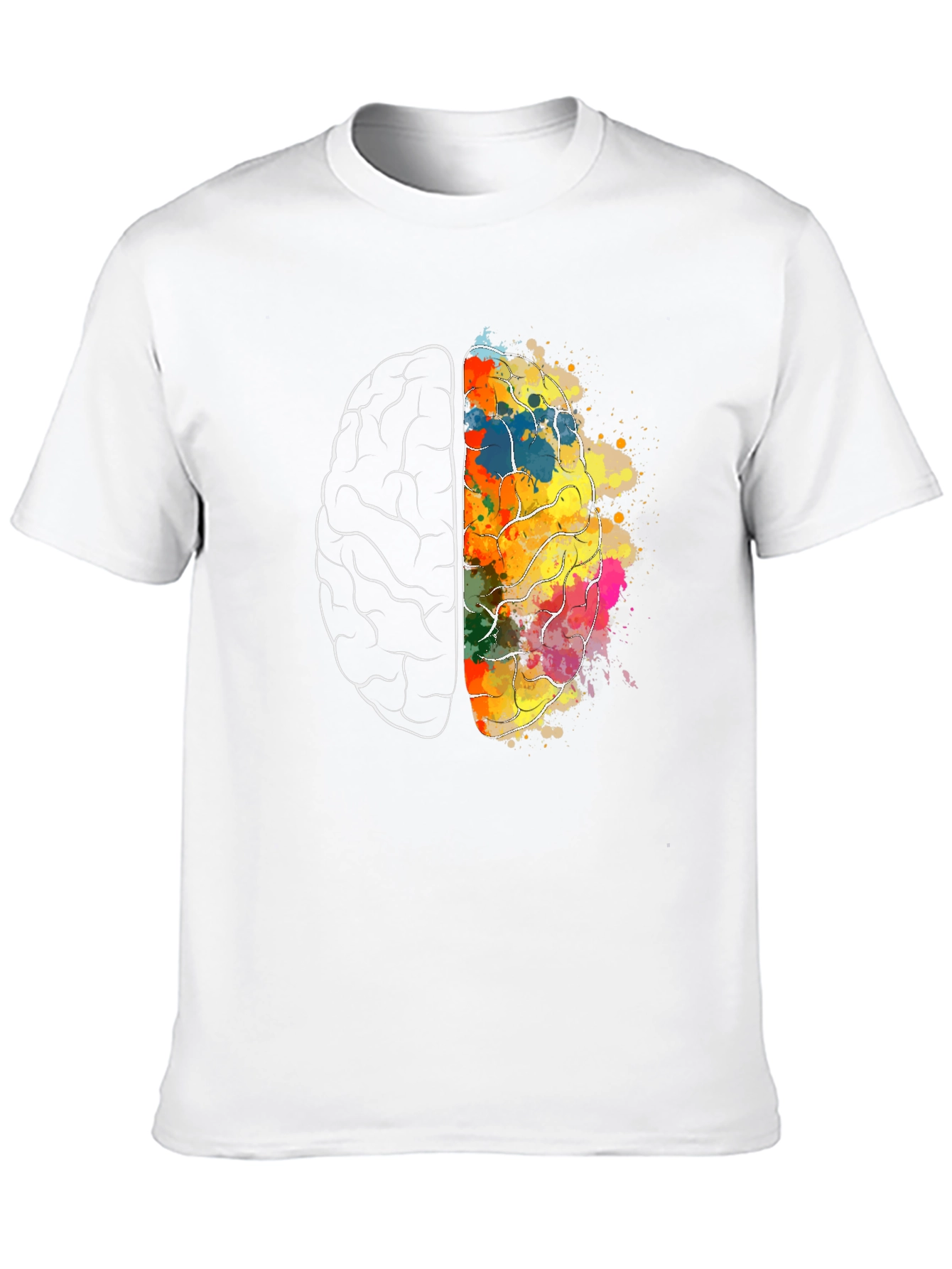 Brain Art Graphic T-Shirt - Creative Mind Tee