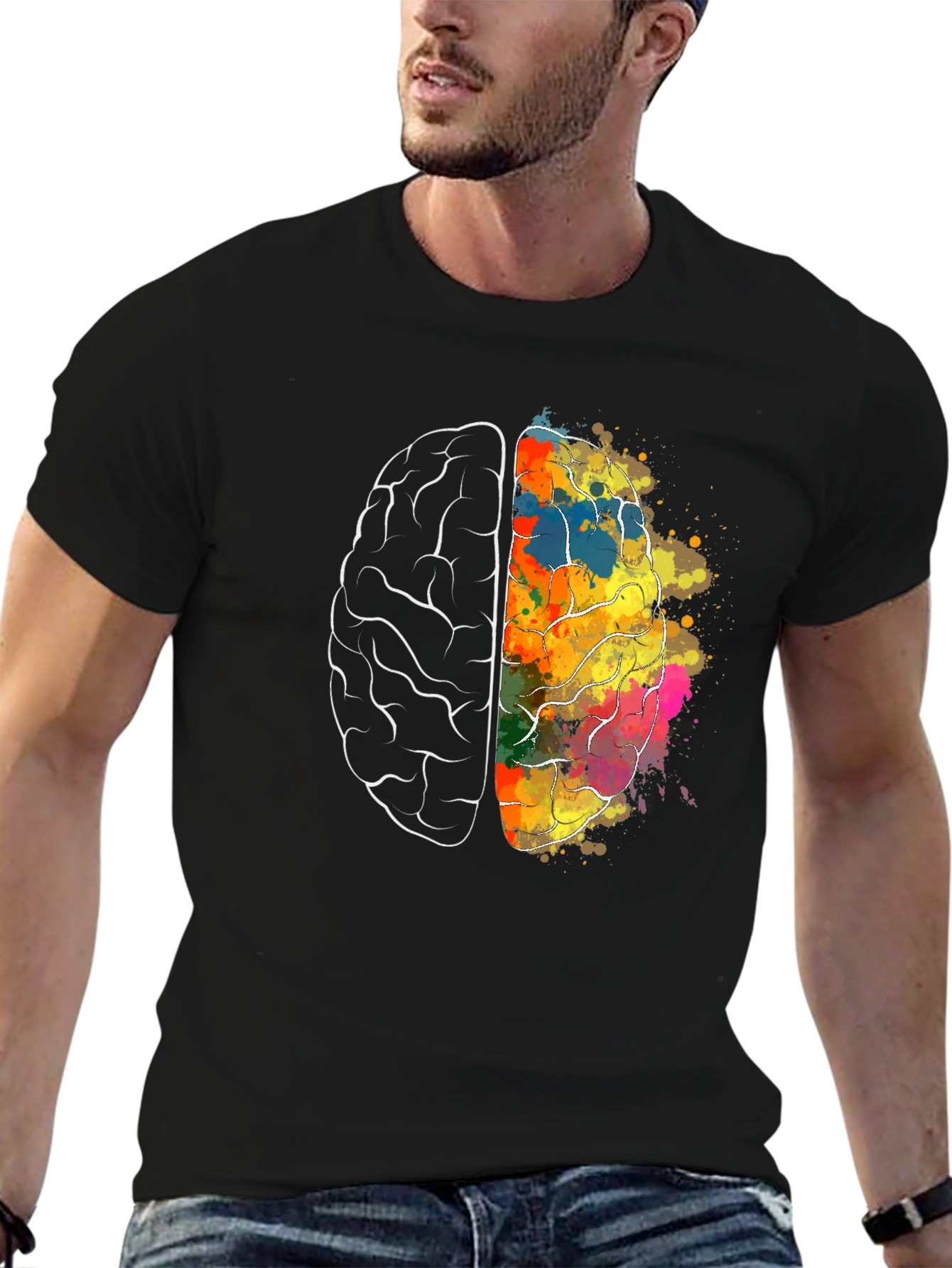 Brain Art Graphic T-Shirt - Creative Mind Tee
