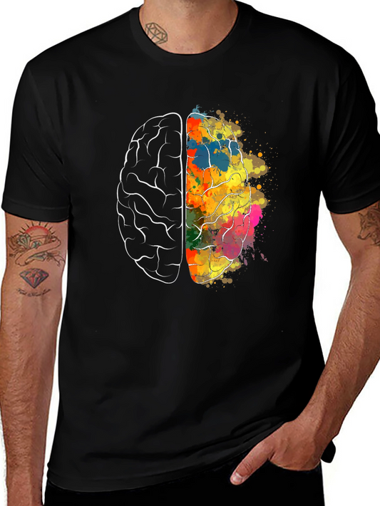 Brain Art Graphic T-Shirt - Creative Mind Tee