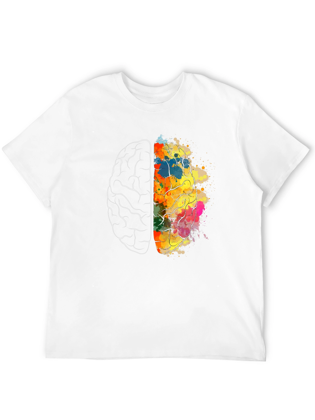 Brain Art Graphic T-Shirt - Creative Mind Tee