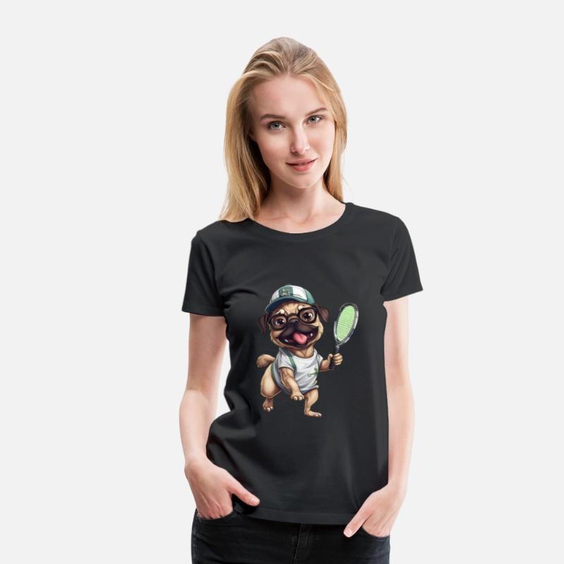Game-Loving Pug: Tennis and Badminton Adventure