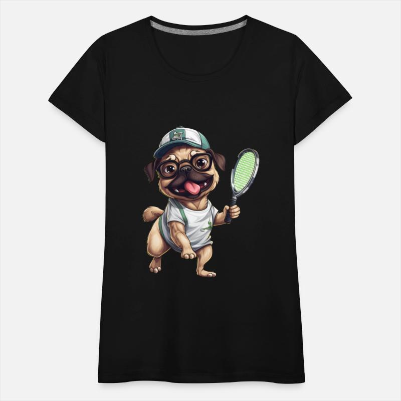 Game-Loving Pug: Tennis and Badminton Adventure
