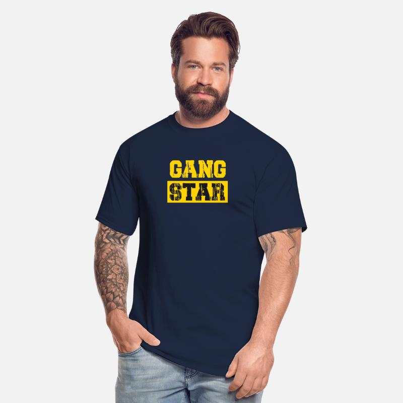 GANG STAR letters print on t-shirts .rapper tshirt