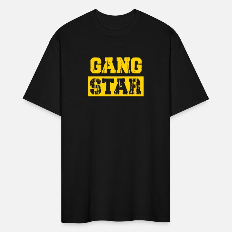 GANG STAR letters print on t-shirts .rapper tshirt