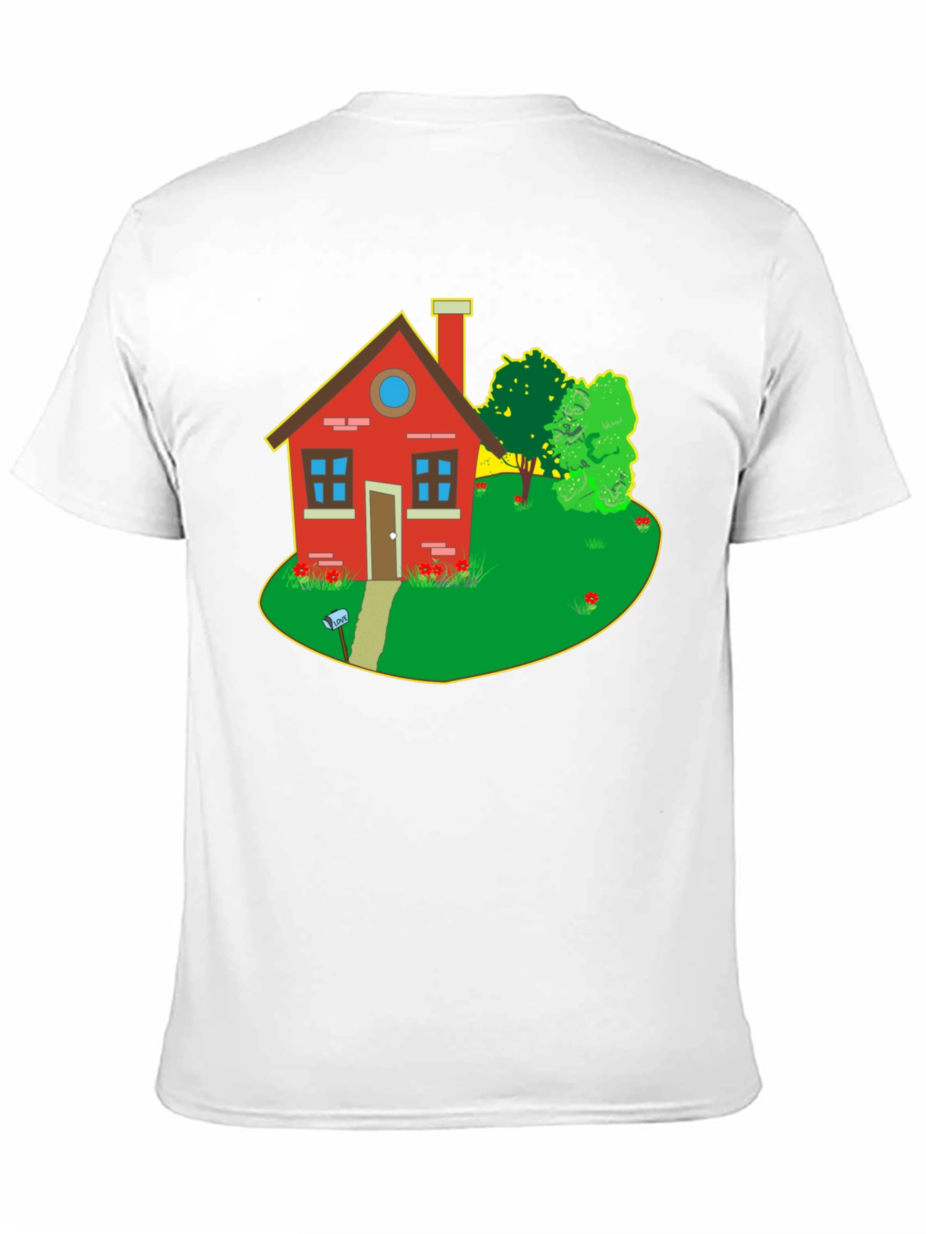 Quirky House Graphic Tee - Black Cotton T-Shirt