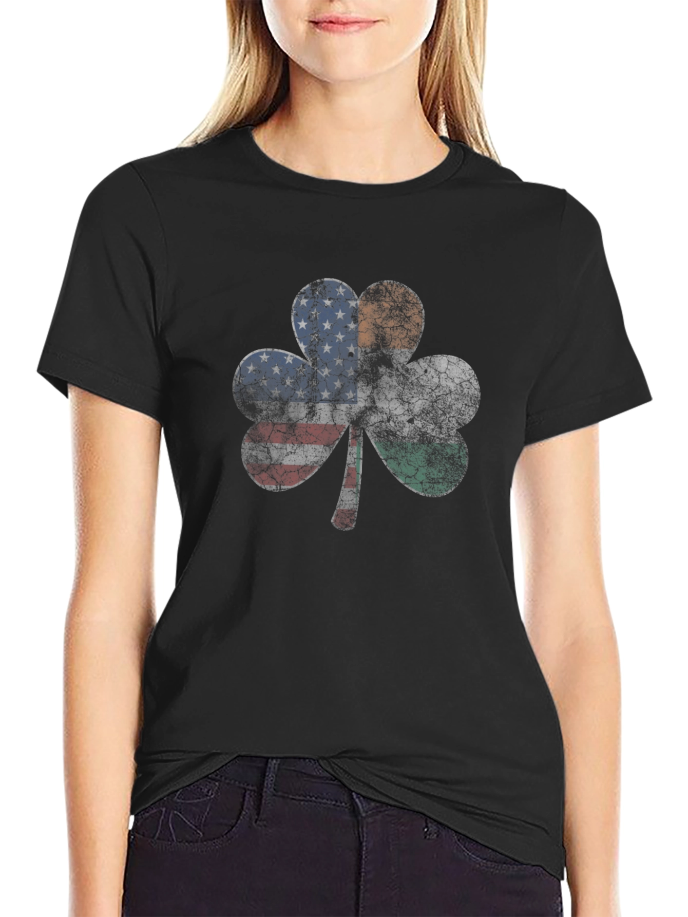 Irish American Flag Shamrock T-Shirt