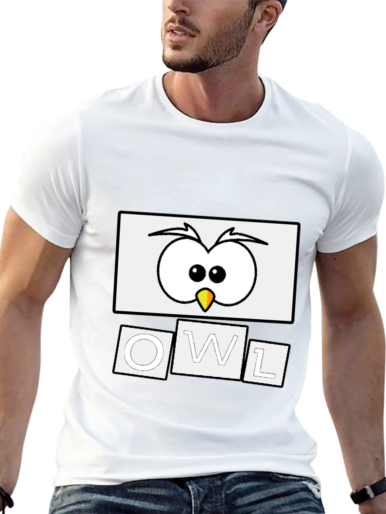 Cool Owl Graphic Tee - Black Cotton Blend Shirt