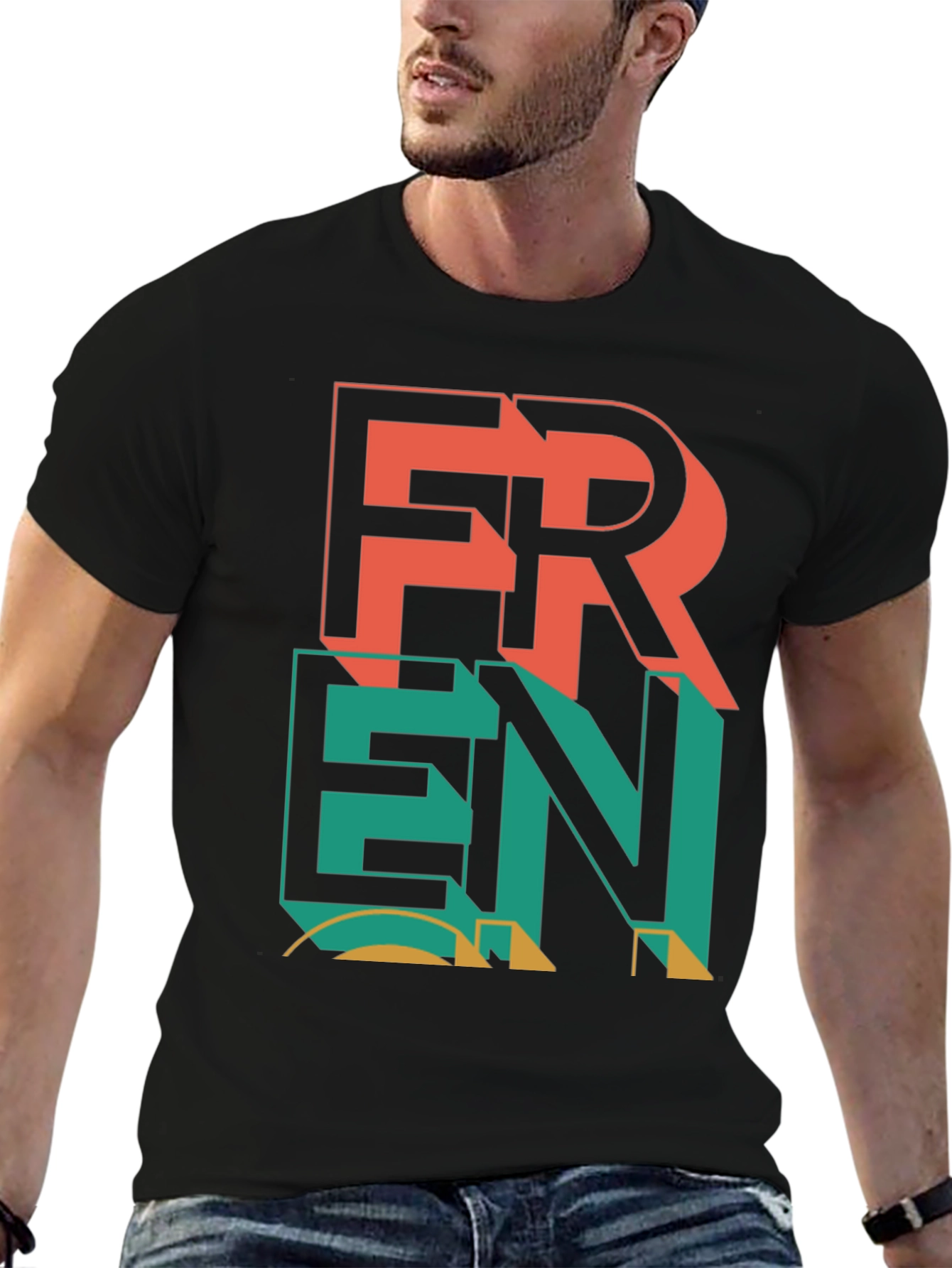 Trendy Graphic Tee - Fren Stacked Design