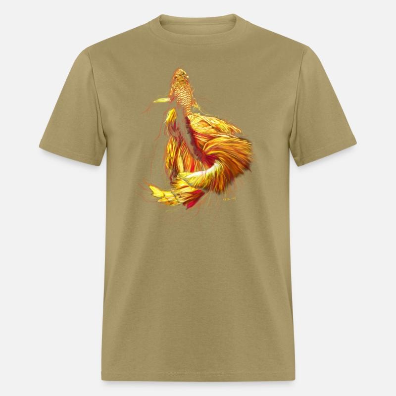 Golden Betta Dance: Fiery Aquatic Art Print