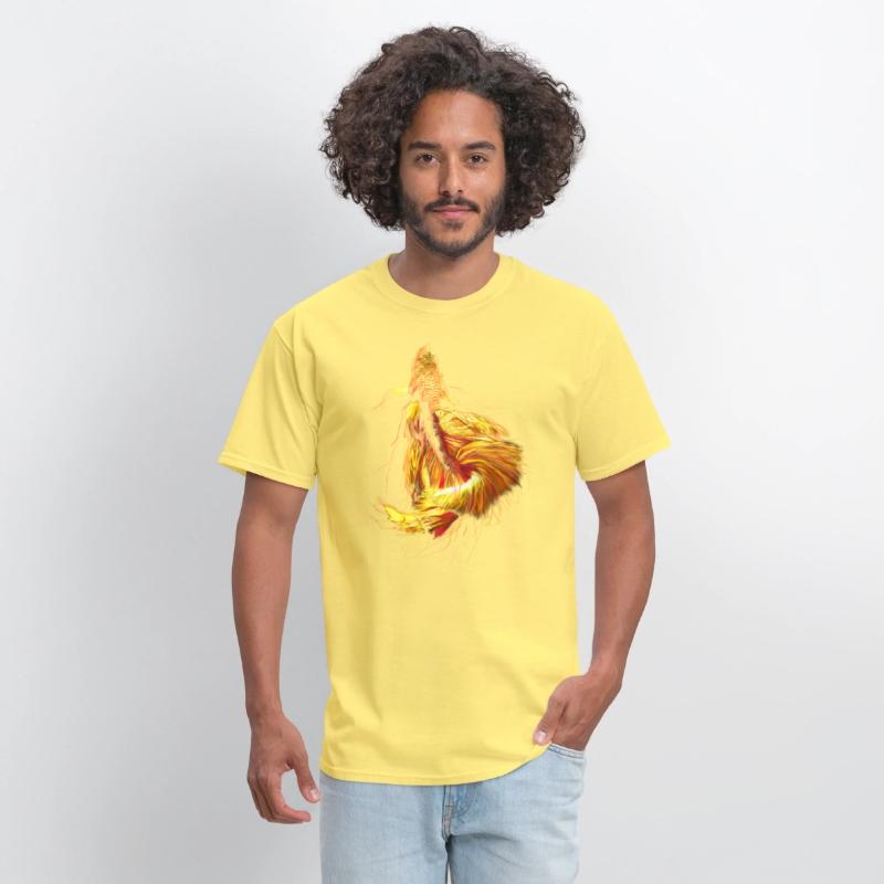 Golden Betta Dance: Fiery Aquatic Art Print