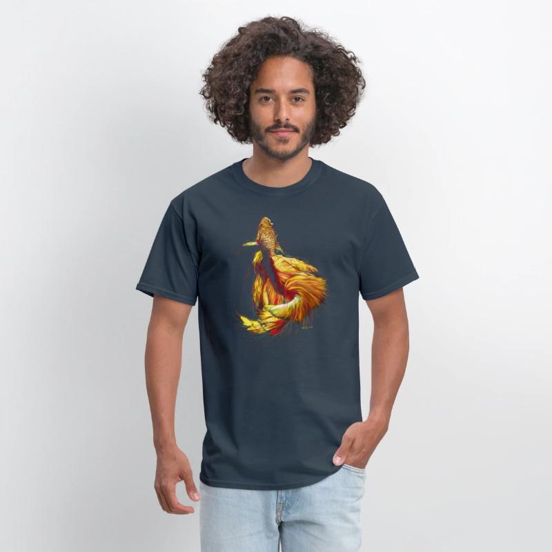 Golden Betta Dance: Fiery Aquatic Art Print