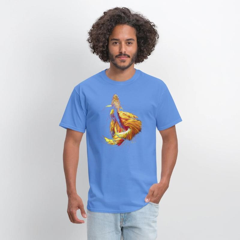 Golden Betta Dance: Fiery Aquatic Art Print