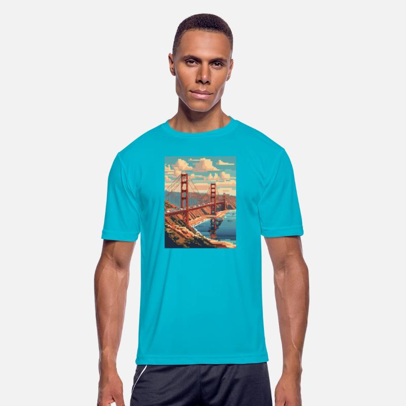 Golden Gate Bridge California T-Shirt Tee, Golden