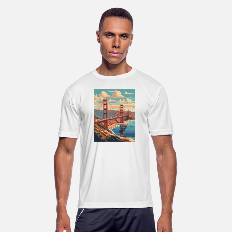 Golden Gate Bridge California T-Shirt Tee, Golden