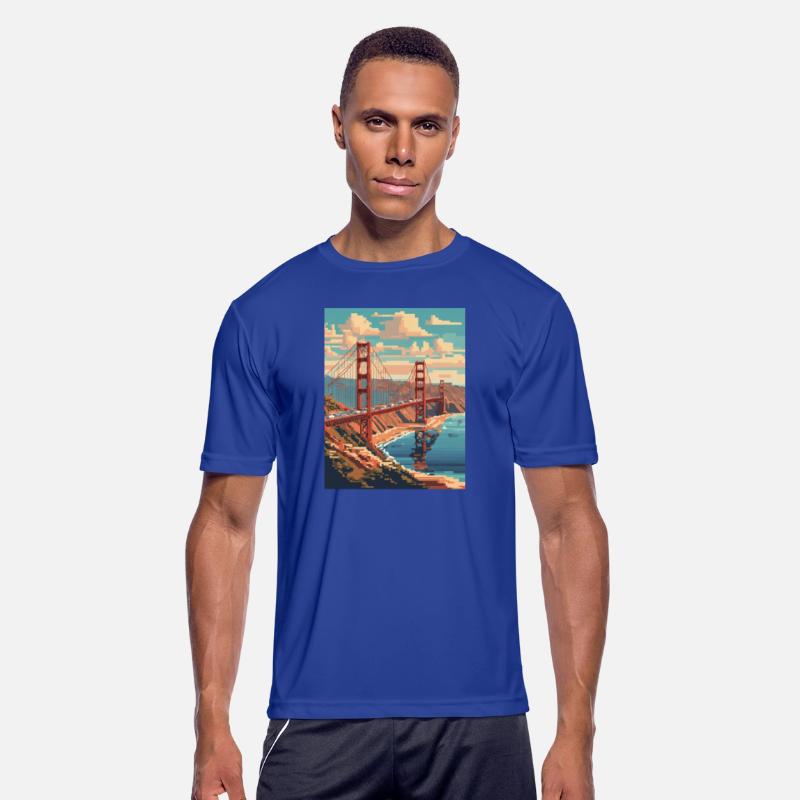Golden Gate Bridge California T-Shirt Tee, Golden