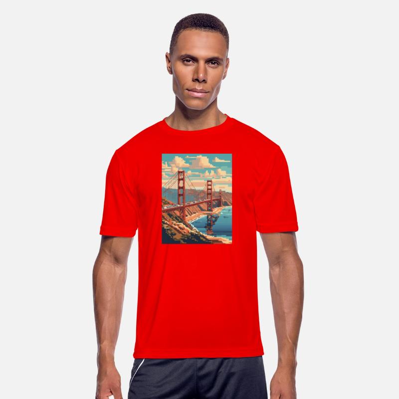 Golden Gate Bridge California T-Shirt Tee, Golden