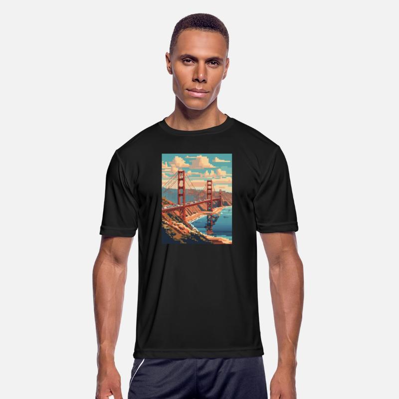 Golden Gate Bridge California T-Shirt Tee, Golden