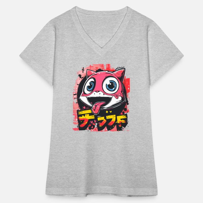 grafitti wall japanese cute anime cheeky cat